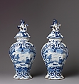 Covered vase, De Porceleyne Bijl (The Porcelain Axe) Factory, Delft, Tin-glazed earthenware., Dutch, Delft