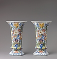 Pair of vases, Tin glazed earthenware, Dutch