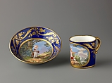 Cup and saucer, Soft-paste porcelain, French, Sèvres