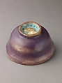 Bowl, Stoneware with turquoise and purple glazes., Chinese (?)