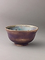Bowl, Stoneware with turquoise and purple glazes., Chinese (?)