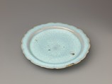 Foliate-rim plate, Jun ware, Chinese  , Jin/Yuan Dynasty, Stoneware with blue glaze., Chinese