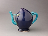 Peach-shaped wine pot or teapot, Chinese  , Qing Dynasty, Porcelain with relief decoration under polychrome glazes., Chinese