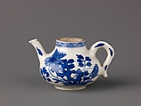Small wine pot or teapot, Chinese  , Qing Dynasty, Kangxi period, Porcelain painted in underglaze blue., Chinese