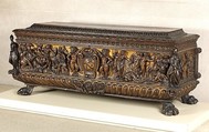 Cassone (chest), pair with 1975.1.1940, Walnut, carved and partially gilded; coniferous wood., Italian (Rome or Siena?)