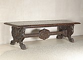 Center table, Walnut, carved., Italian