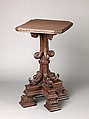 Square table, Walnut, carved., Italian (?)