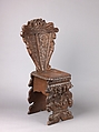 Side chair (sgabello a dorsale), Probably by Alois Überacher  , Bolzano, Walnut., Italian, Bolzano or Milan