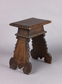 Stool (pair with 1975.1.2003), Walnut, carved, partially gilded., Italian