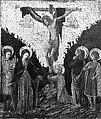 Christ on the Cross with the Virgin, Saint John the Evangelist, Saint Mary Magdalen, and Two Male Saints, Italian Painter, of uncertain date, Tempera on wood, gold ground, unknown (Italian style)