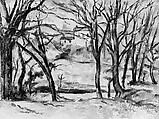 Trees and Houses Near the Jas de Bouffan, Paul Cézanne (French, Aix-en-Provence 1839–1906 Aix-en-Provence), Oil on canvas