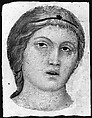 Head of an Angel in Full Face, Taddeo di Bartolo (Italian, Siena ca. 1362–1422 Siena), Tempera on wood (paint around head scraped away and vacant area gessoed)