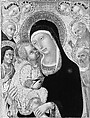 Madonna and Child with Saints John the Baptist, Jerome, Peter Martyr, and Bernardino and Four Angels, Sano di Pietro (Ansano di Pietro di Mencio) (Italian, Siena 1405–1481 Siena), Tempera on wood, gold ground