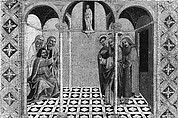 Saints Cosmas and Damian and Their Brothers before the Proconsul Lycias, Style of Icilio Federico Ioni (Italian, Siena 1866–1946 Siena), Tempera and gold on wood, Italian