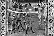 The Stoning of Saints Cosmas and Damian, Style of Icilio Federico Ioni (Italian, Siena 1866–1946 Siena), Tempera and gold on wood, Italian