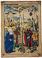 The Crucifixion, Circle of the Housebook Master (German, active Middle Rhineland, ca. 1470–1500), Tempera on parchment, German, possibly Mainz and/or Cologne