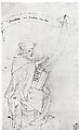 Seated Man with a Book and a Scroll, Veronese School, Workshop of Stefano da Verona (Stefano di Giovanni d&#39;Arbosio di Francia) (Italian, Paris or Pavia ca. 1374/75–after 1438 Verona), Pen and brown ink.