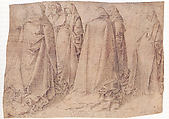 Group of Draped Figures, Attributed to Antonello da Messina (Antonello di Giovanni d&#39;Antonio) (Italian, Messina ca. 1430–1479 Messina), Tip of the brush (or fine pen?) and brown ink