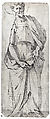 Standing Apostle, Giovanni Bandini (called Giovanni dell&#39;Opera) (Italian, Castello 1540–1599 Florence), Pen and brown ink