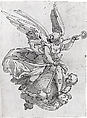 Fame, Luca Cambiaso (Italian, Moneglia 1527–1585 Madrid) (?), Pen and brown ink, brown wash, over traces of black chalk.