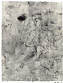 Jupiter and Io (recto); sketch of a male figure stabbing himself in the chest (verso), Attributed to Francesco Salviati (Francesco de&#39; Rossi) (Italian, Florence 1510–1563 Rome), Pen and brown ink, brush and brown wash, over traces of black chalk; squared in red chalk (recto); pen and gray ink (verso)