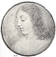 Head of a Young Woman, Attributed to Lorenzo di Credi (Lorenzo d&#39;Andrea d&#39;Oderigo) (Italian, Florence 1456/59–1536 Florence), Metalpoint, heightened with white, on pink prepared paper; profile retouched in brownish chalk, hair retouched in black chalk, and highlights added to bust, all by a later hand.