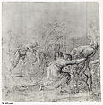 The Massacre of the Innocents, The Veneto (1600–1699), Black chalk, heightened with white (partly oxidized), on paper tinted orangish red.