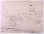 View of Provins, Camille Corot  French, Graphite on white wove paper