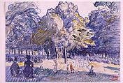 Study for 'Le Ranelagh', Henri-Edmond Cross (Henri-Edmond Delacroix) (French, Douai 1856–1910 Saint-Clair), Watercolor over black chalk on cream wove paper
