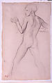 Youth in an Attitude of Defense, Edgar Degas (French, Paris 1834–1917 Paris), Pencil on buff laid paper