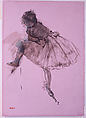 Study of a Ballet Dancer (recto); Two Studies of Dancers (verso), Edgar Degas (French, Paris 1834–1917 Paris), Oil with opaque watercolor on prepared pink paper (recto); oil on prepared pink paper (verso)