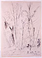 Landscape with Trees and Children, André-Dunoyer de Segonzac (French, Boussy-Saint-Antoine 1884–1974 Paris), Pen and black ink with wash and charcoal on heavy cream paper