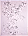 Vase of Flowers (Fleurs et feuilles d'acanthe dans un vase d'étain a godrons), Henri Matisse (French, Le Cateau-Cambrésis 1869–1954 Nice), Pen and black ink on off-white wove paper