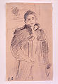 Study for "Young Girl in a Green Coat", Berthe Morisot (French, Bourges 1841–1895 Paris), Pencil on polished buff laid paper