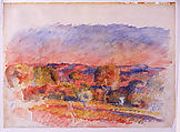 Landscape, Auguste Renoir (French, Limoges 1841–1919 Cagnes-sur-Mer), Watercolor on off-white laid paper