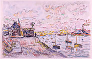 Quilleboeuf, Paul Signac (French, Paris 1863–1935 Paris), Black crayon and watercolor