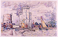 La Rochelle, Paul Signac (French, Paris 1863–1935 Paris), Black crayon and watercolor