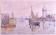 View of Les Sables d'Olonne, Paul Signac (French, Paris 1863–1935 Paris), Black crayon and watercolor