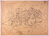 La table servie, Jacques Villon (French, Damville 1875–1963 Puteaux), Graphite and black ink, squared in graphite, French