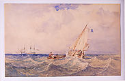 Shipping in a Swell, Richard Parkes Bonington  British, Watercolor over traces of graphite on cream paper, British (?)