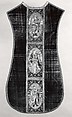 Chasuble Back with an Orphrey, Silk; metal; linen, Italian or Spanish