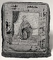 Cushion with Saint Hyacinth, Silk; metal; cotton, Italian