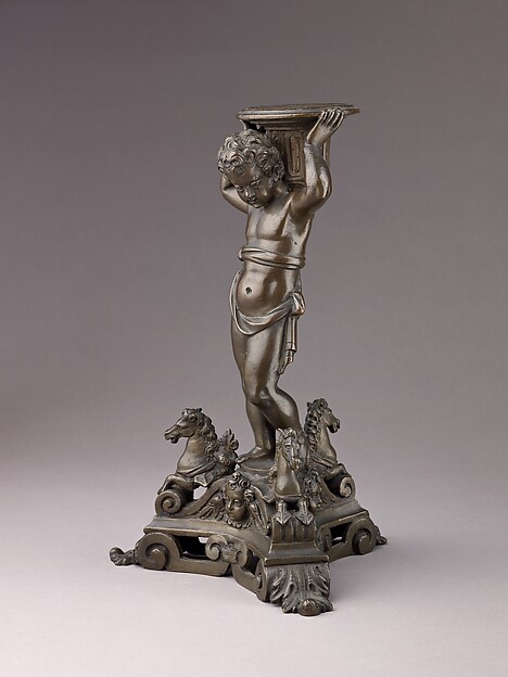 Candlestick in the form of a Putto (see also 1975.1.1374, .1376, .1377)
