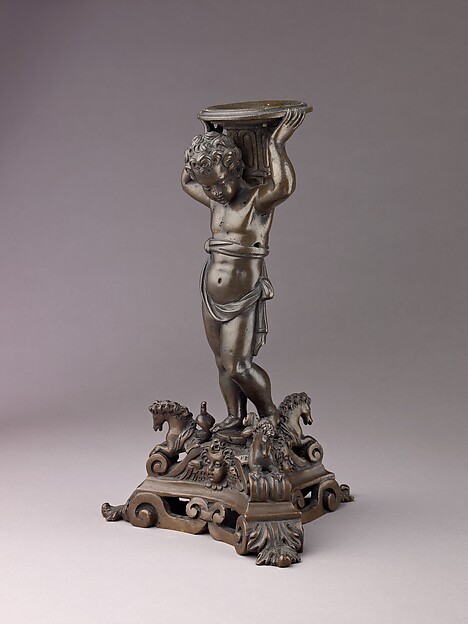 Candlestick in the form of a Putto (see also 1975.1.1374, .1375, .1377)