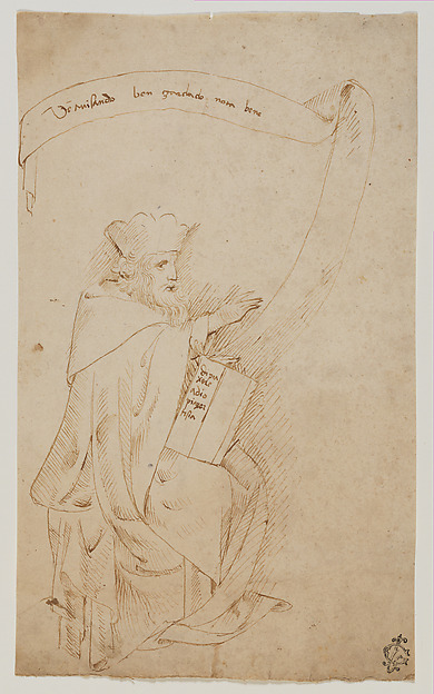Seated Man with a Book and a Scroll
