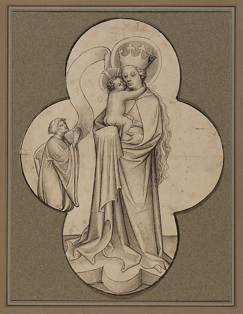 Virgin and Child with a Kneeling Donor, in a Quatrefoil by Anonymous