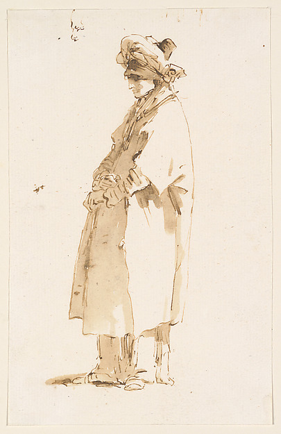 Man with an Elaborate Headdress, Facing Left