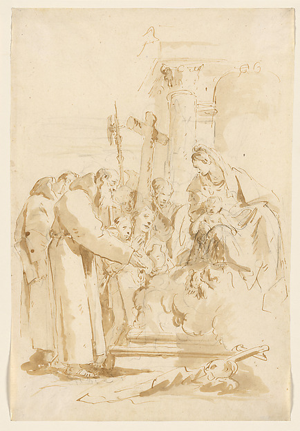 The Virgin and Child Adored by Monks and Others by Giovanni Battista Tiepolo