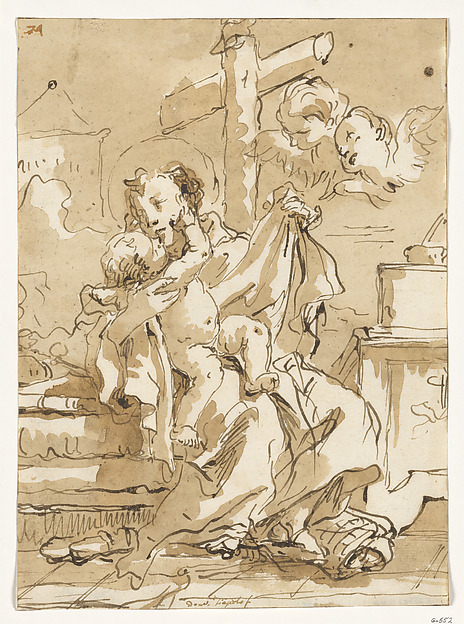 Saint Anthony of Padua with the Christ Child, in an Interior by Giovanni Domenico Tiepolo