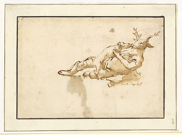 Actaeon, Changed into a Stag, Attacked by One of His Own Hounds